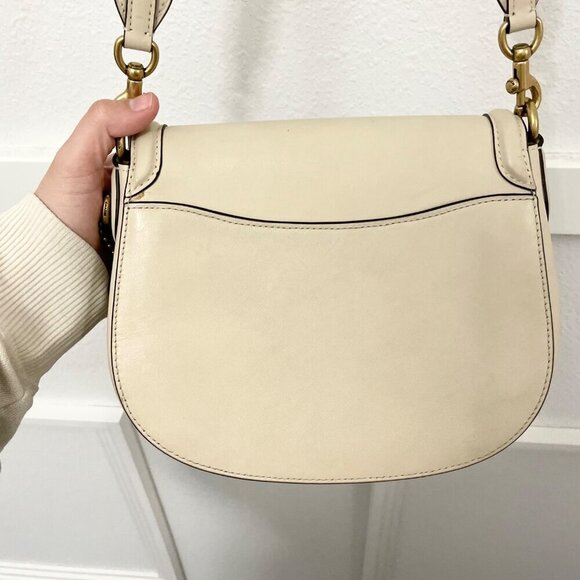 COACH Glovetanned Leather Beat Saddle Bag B4/Ivory One Size - Picture 7 of 15